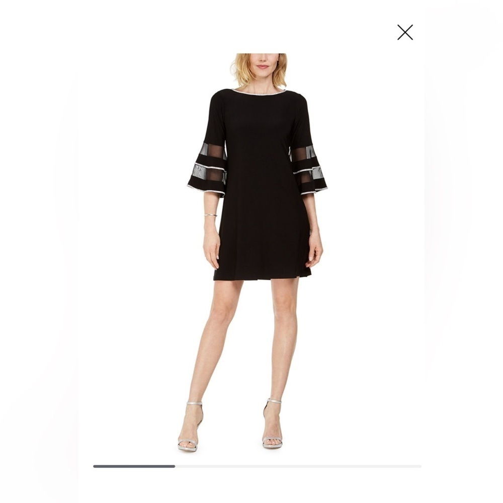 MSK Illusion Bell-Sleeve Sheath Dr Black